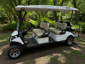 Yamaha 4-Seater GAS Golf Cart with Custom Wheels in good condition