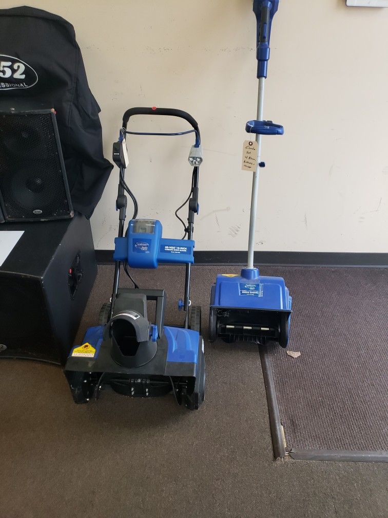 Sun Joe 40 Volt Snow Blower And Power Shovel Combo