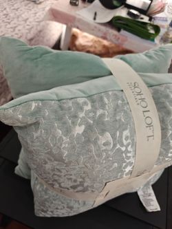 2 Soho loft pillows sage green