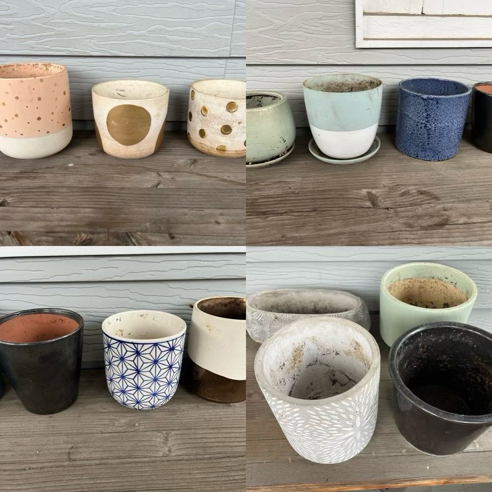Assorted Indoor Plant Pots 4” and 6” Planters