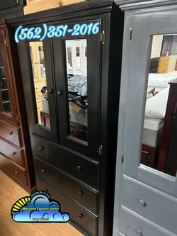 Black tall wardrobe with mirror new ropero armoire nuevo new