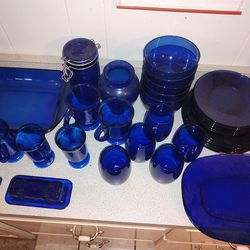 Huge Collection Of Cobalt Blue Glass