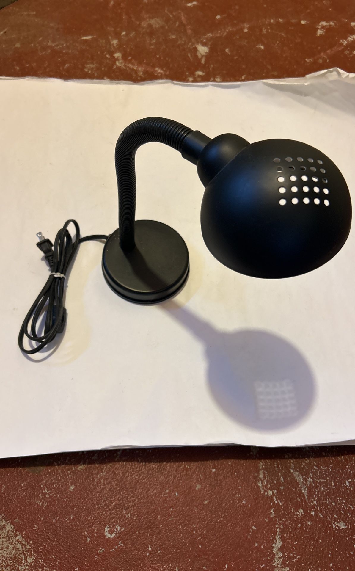 Desk Lamp Gooseneck Black Flexible Corded Light