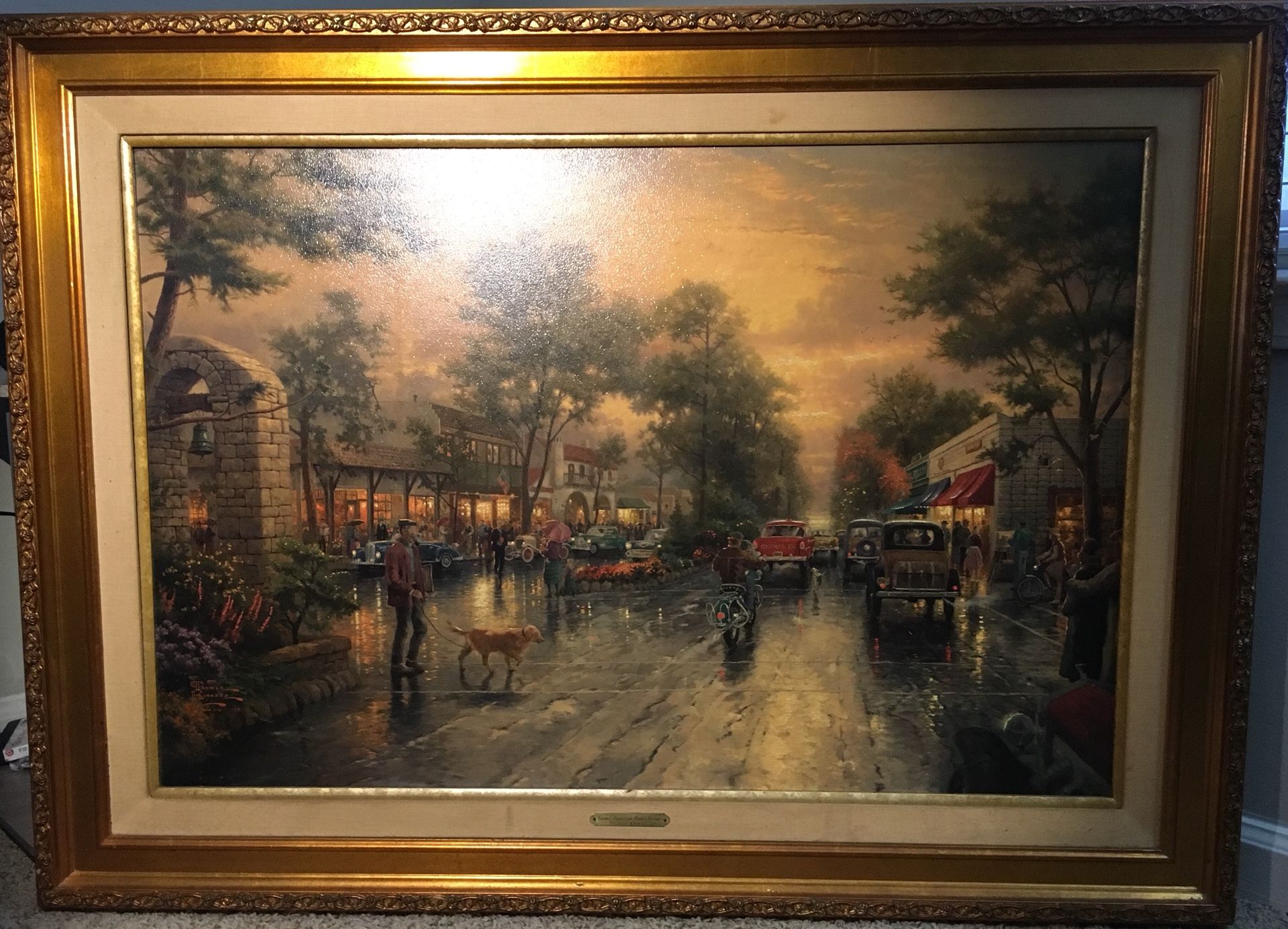 Thomas Kinkade ‘Carmel, Sunset on Ocean Ave.’ luxurious painting