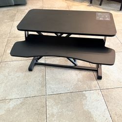 Dual Monitor Standing Desk Converter - Adjustable Desk Riser - Stand Up Home Office Workstation - Rising Desk with Spring Load