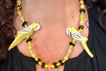 Vintage -style handmade wooden parrot