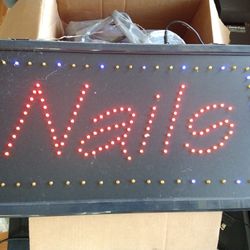 Flashing "Nails" 12"X 22" Sign, Used