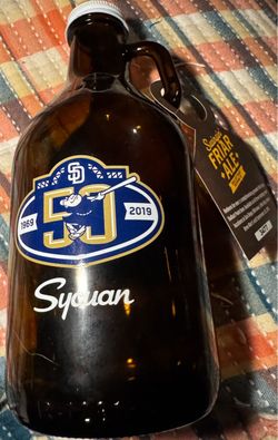 Padres 50th Anniversary Glass Growler