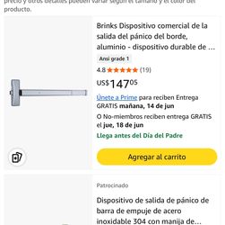 Brinks Rim-Mount Commercial Panic Exit Device, Aluminum – Durable exit device for commercial and industrial doors