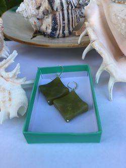 Jade earrings 925 sterling silver