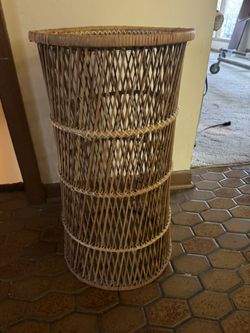 vintage wicker plant stand