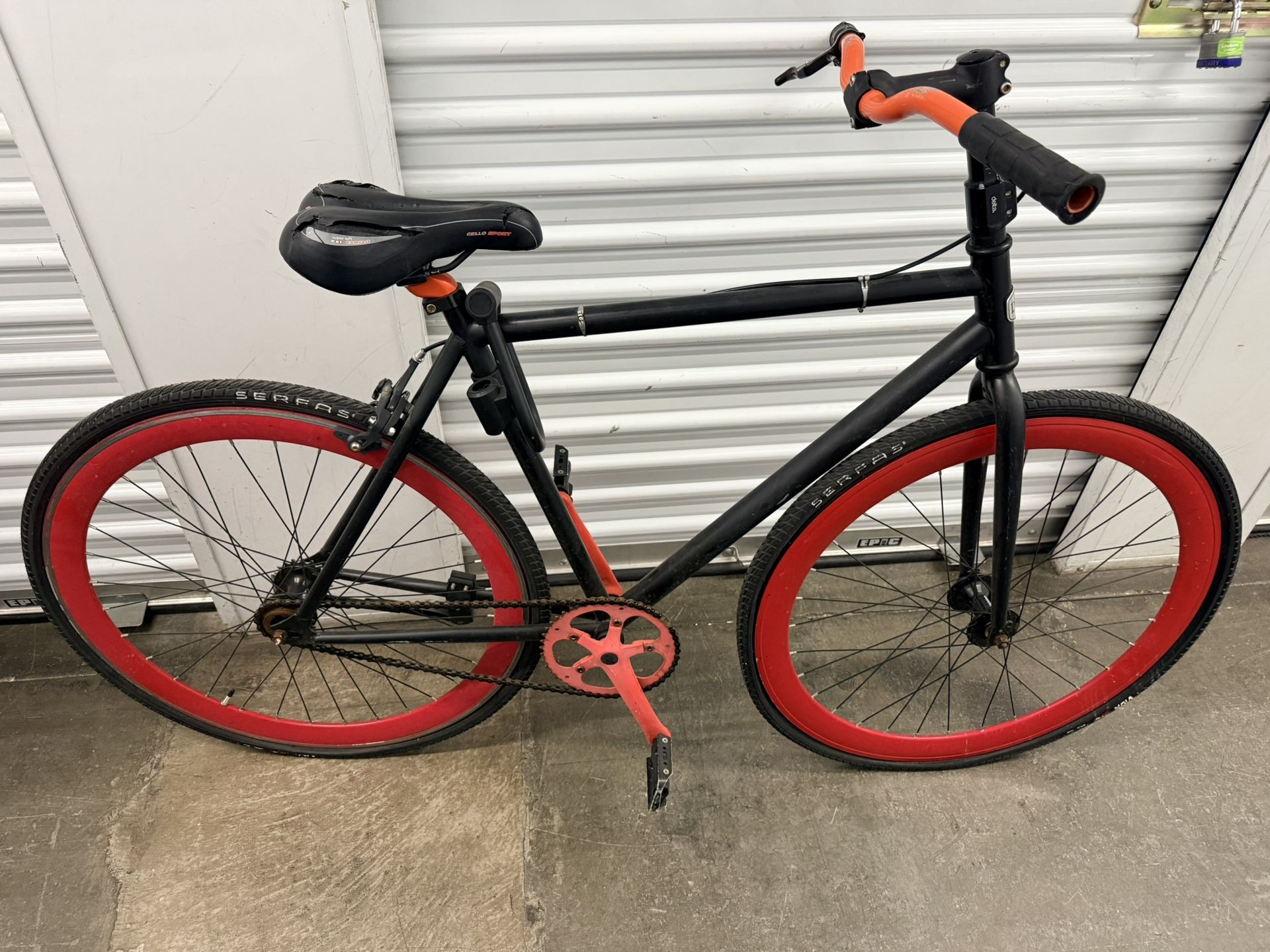 Black And Red Fixed Gear Bike “Fixie”