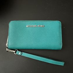 Michael Kors Wristlet Wallet Green/Blue
