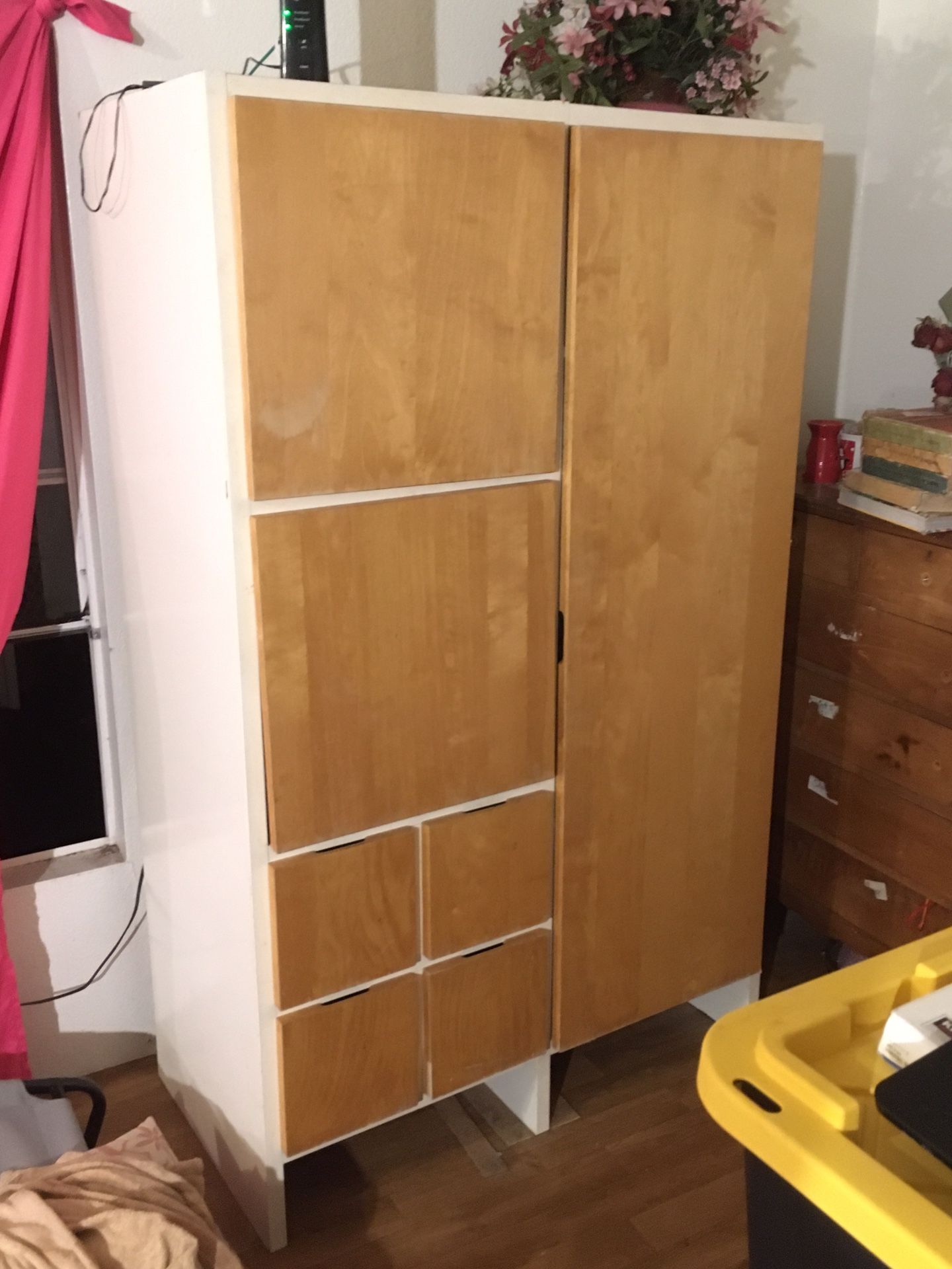 Large armoire dresser shelves solid wood