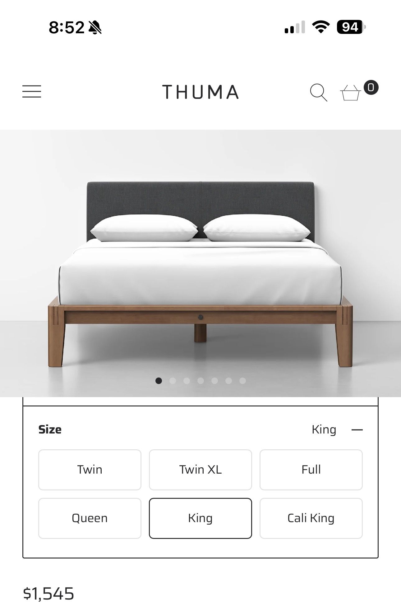 Thuma king size Bed + Mattress