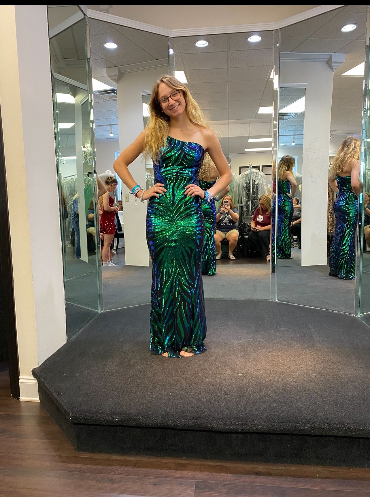 Miah Vega Blue & Green Prom Dress (2302)