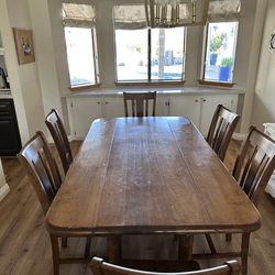 Solid Wood Drop Leaf Table and 6 Chairs