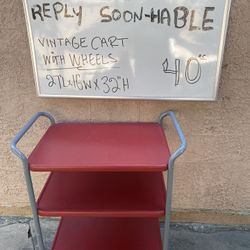 Vintage Cart With Wheels 