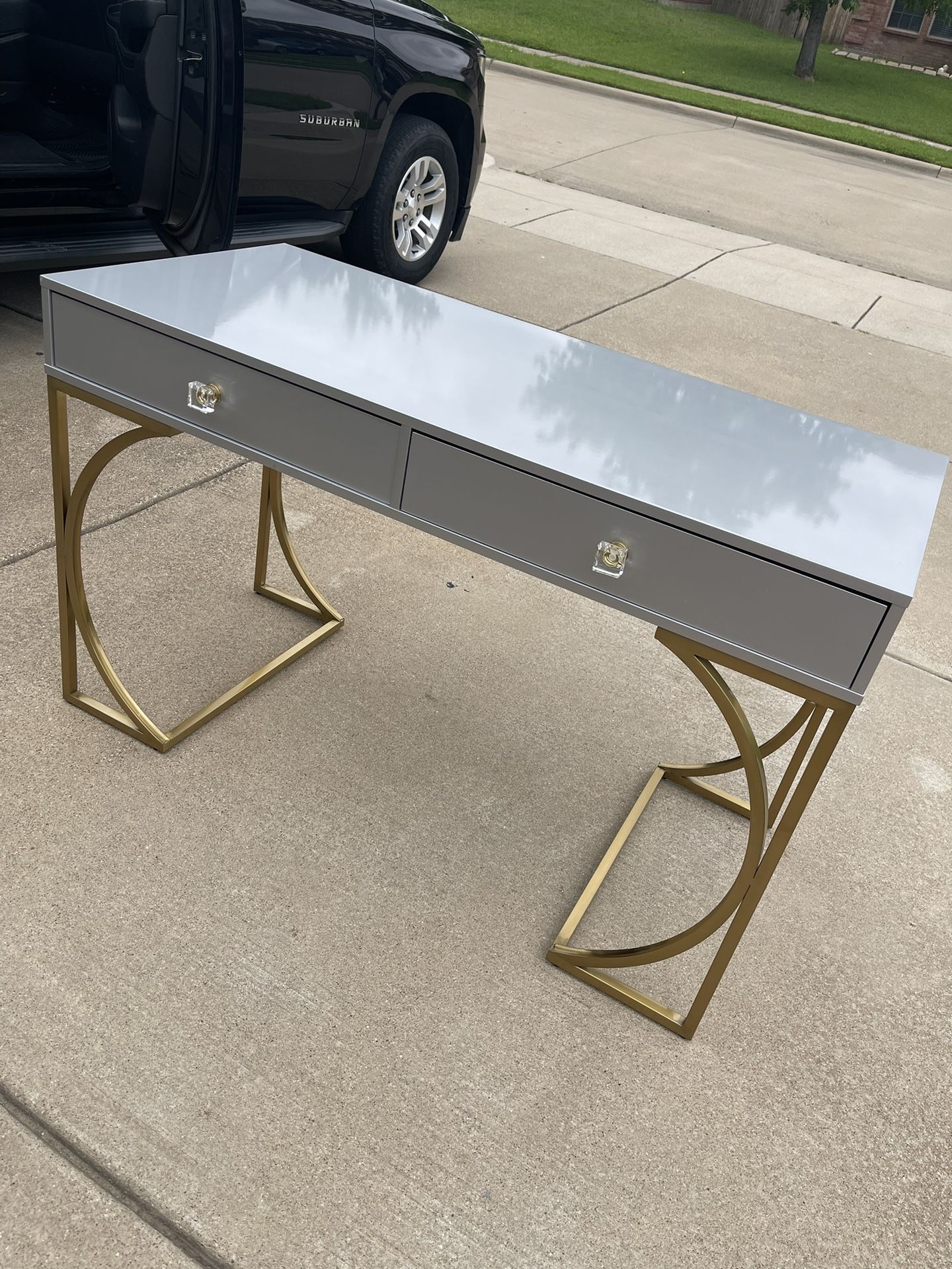 Modern Console / Desk Table With 2 Drawers 