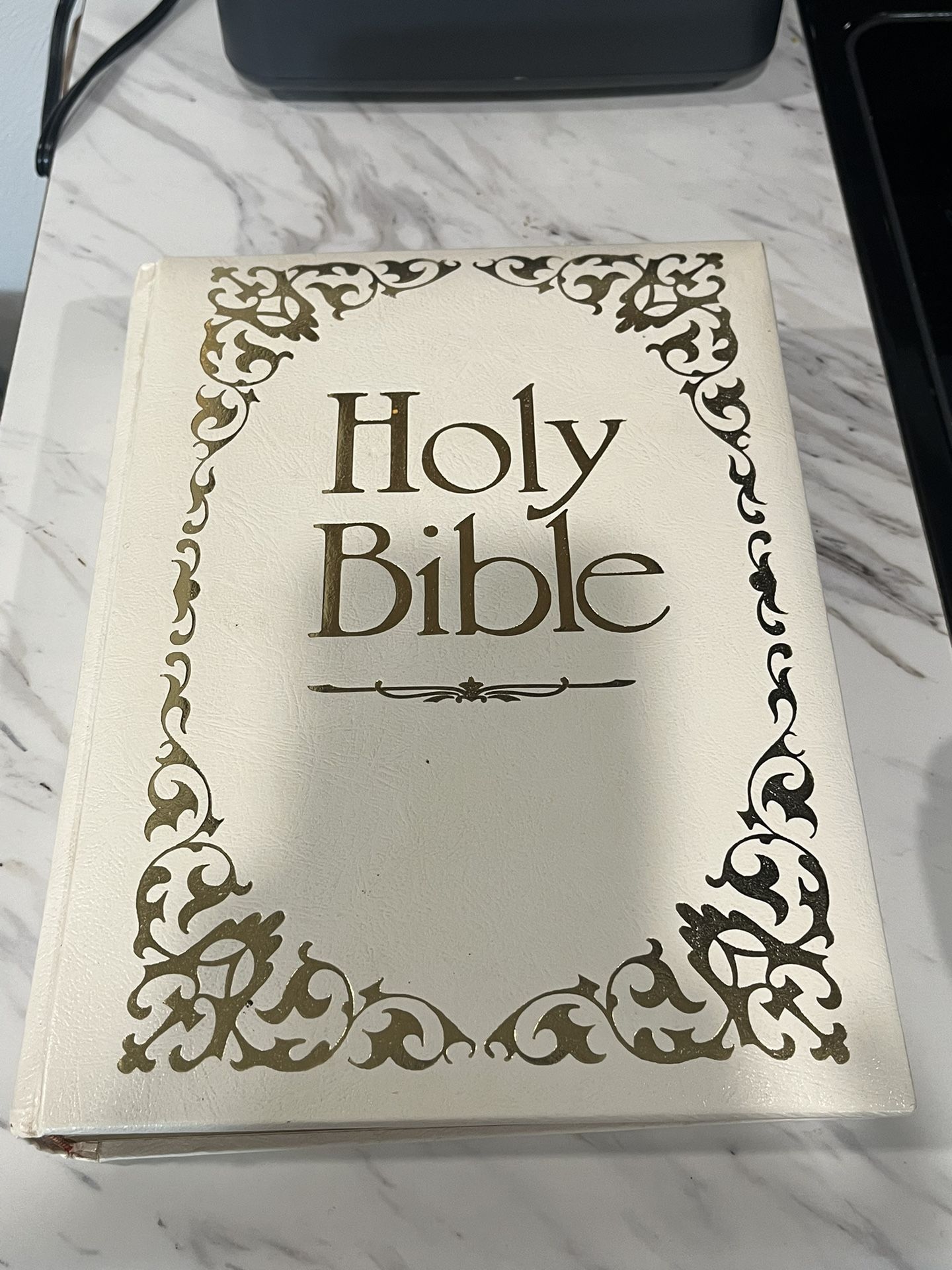 White Leather Bound Holy Bible