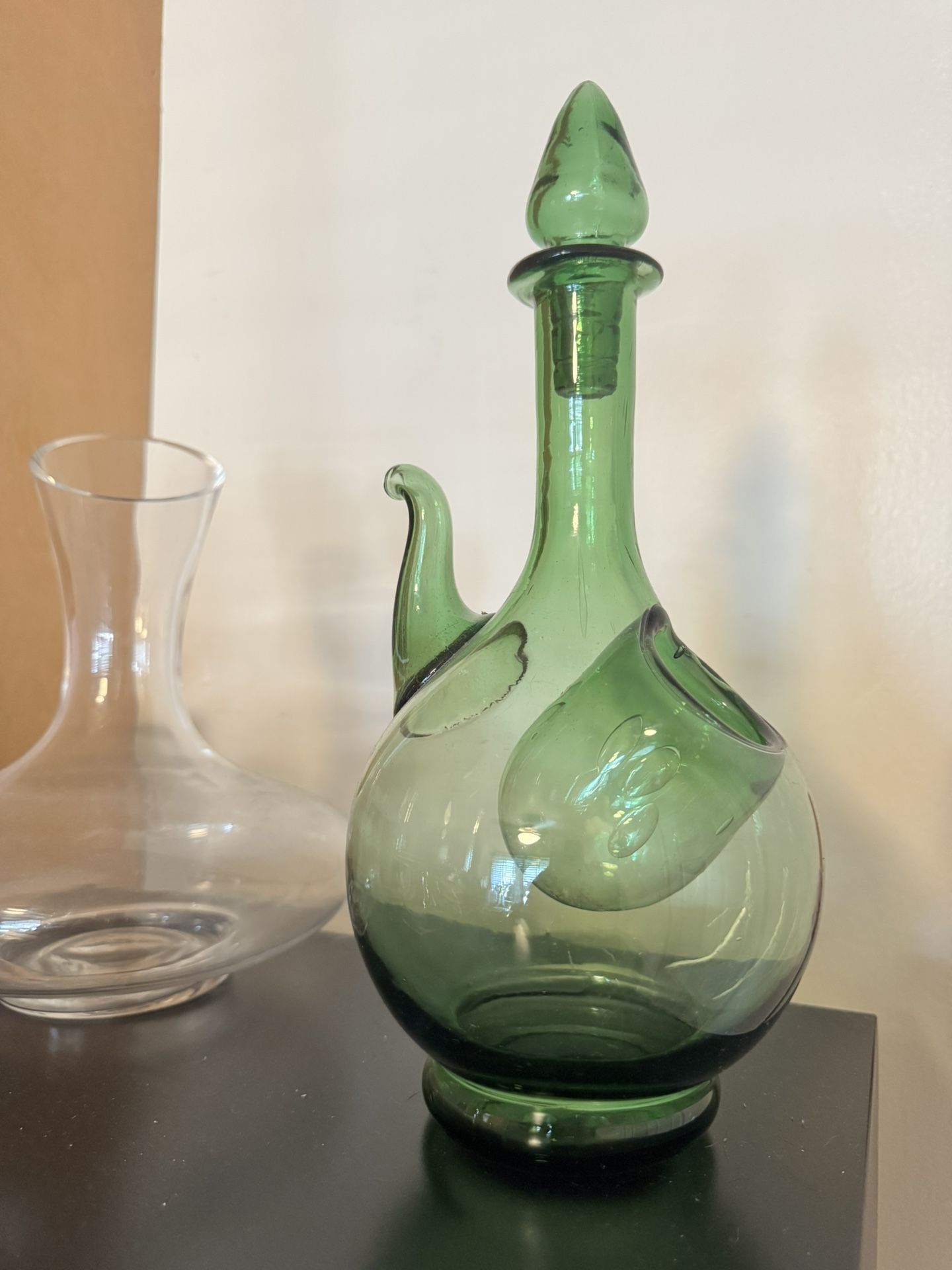 Vintage Green Decanter