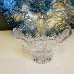 Crystal Decor Bowl 6” Tall 5” Wide 