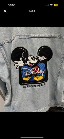 🔥 Rare Vintage 90s Disney Channel Mickey Mouse Denim Jacket – Size L