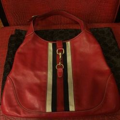 Gucci bag soft leather - red, white and blue with gold hardware.