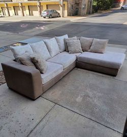Gray L-Shaped Sectional Sofa with Chaise