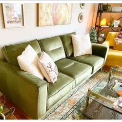 Modern And Height Quality Velvet Comfy Sofa And Loveseat 🤩 2 Pc Living Room Set ✅ Brand New 🫵 Two Color Options 👍