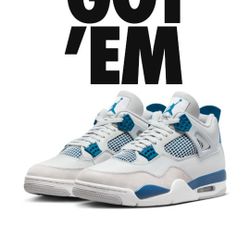 Retro Air Jordan 4 Military Blue (Size 12 & 13 MEN)