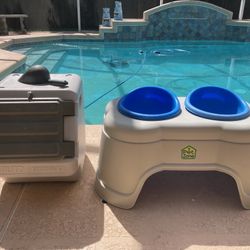 Dog Food Bowls With Stand And Food Bin 