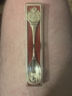 Vintage Van Aggelen Heraldic Souvenir Spoon in Display Case