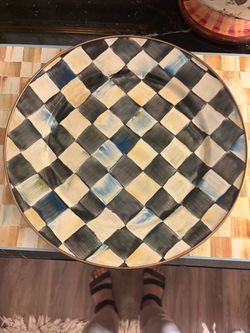 Mackenzie Childs Courtly Check charger plate - 12 inches