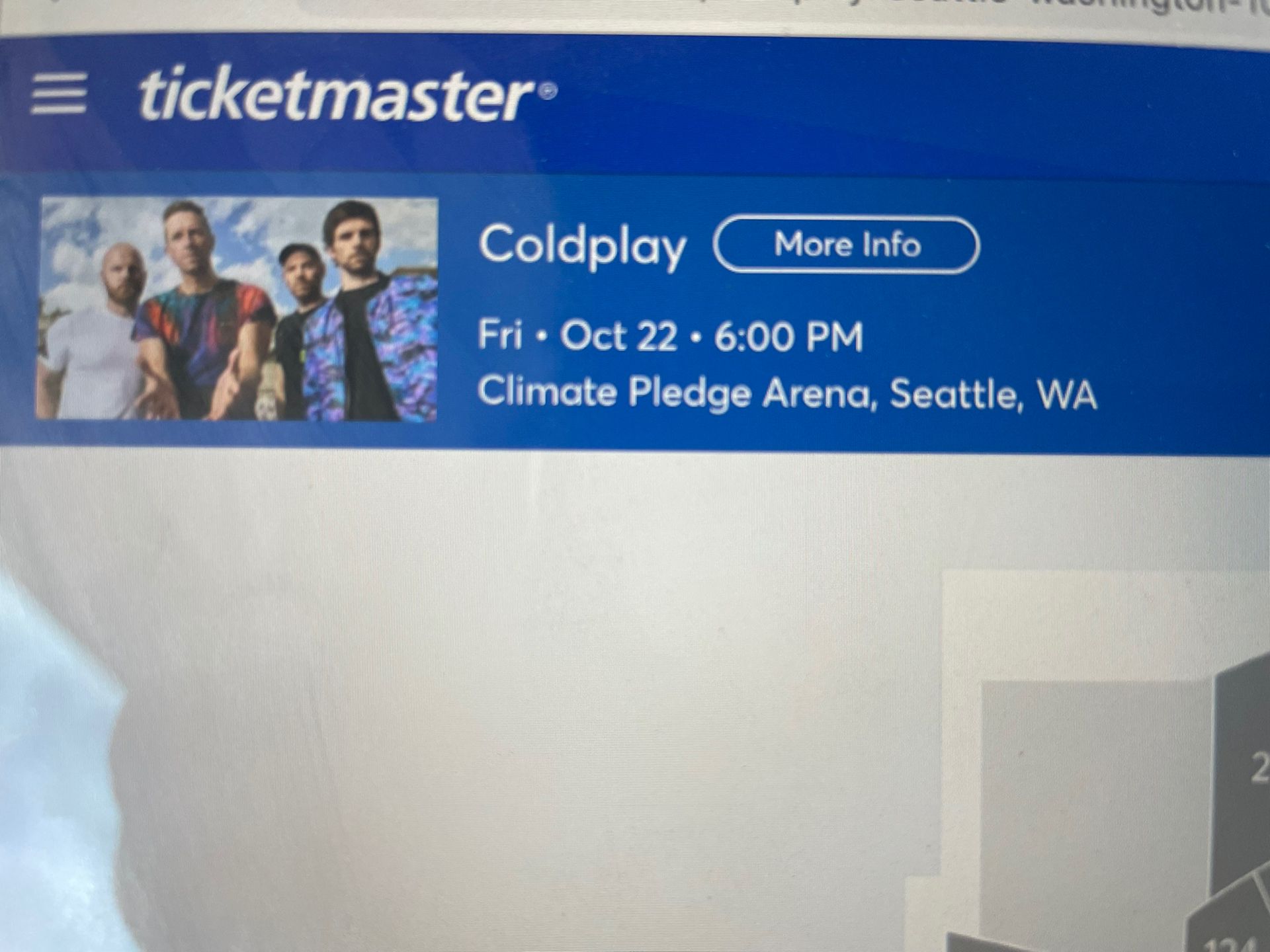 2 Coldplay Tickets General Floor Admission