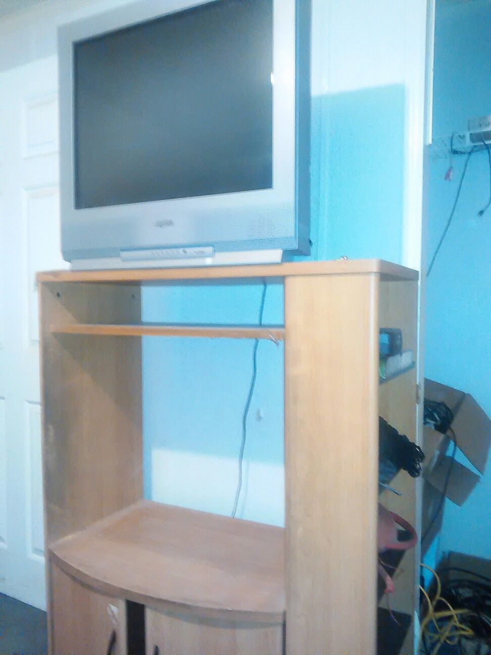 This is a Sanyo 27 inch flat screen TV is an older model is to CRT type but it has all the hookups you need for games and be great for kids,