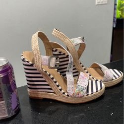 Floral/Striped Wedges  