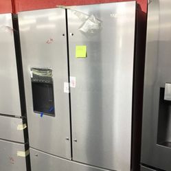 New Scratch And Dent Whirlpool 27 Cu Ft Stainless  Steel French Door Fridge. 1 Year Warranty 