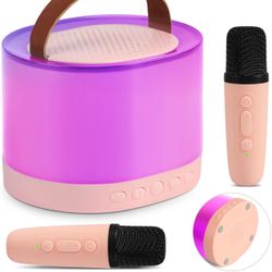 BRAND NEW Kids Mini Karaoke Machine with 2 Wireless Microphones & Bluetooth Speaker