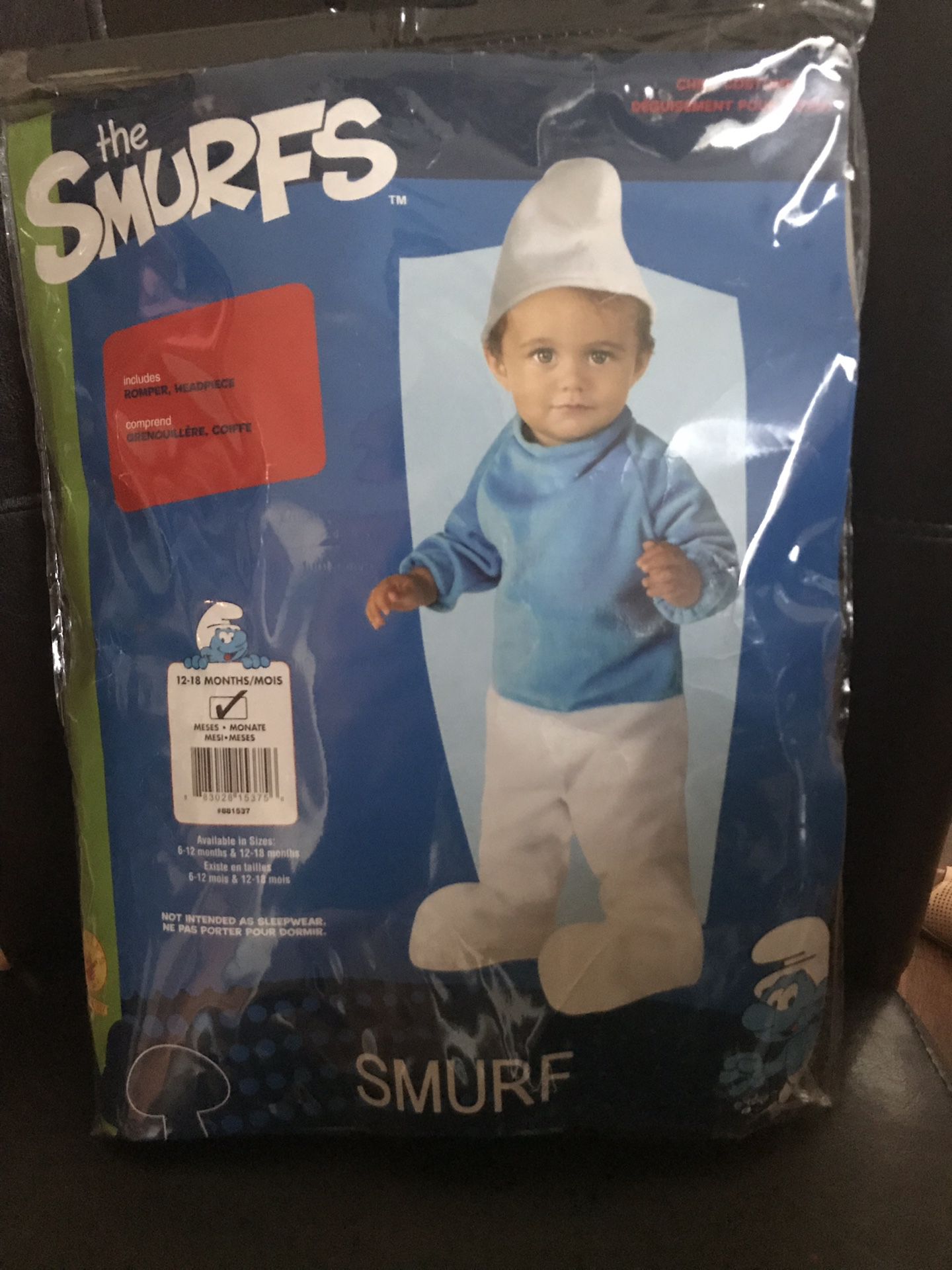 Smurf costume 12/18 month
