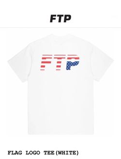 FTP USA Flag Logo Tee White Size Medium