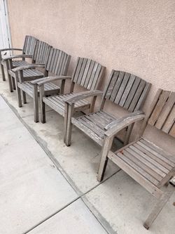 Patio teak 6x chairs