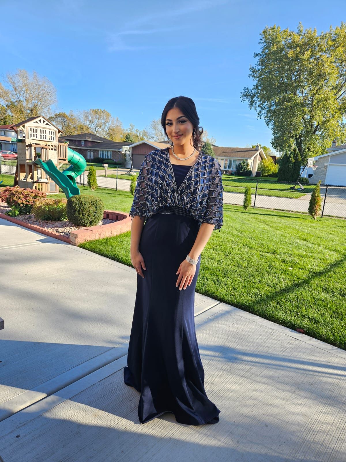 Elegant Navy Blue Maxi Dress