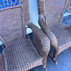 Wicker rocking chair Pair 2