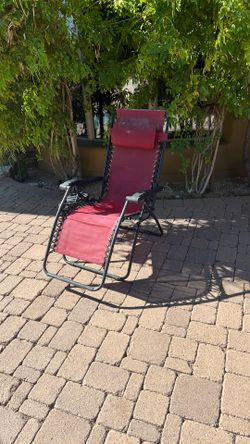 Adjustable Folding Mesh Zero Gravity Reclining Lounge Chair with Pillow and Cup Holder Tray, 