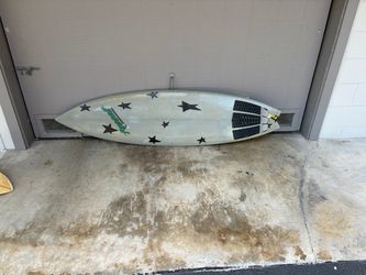 5’11” vintage Russell surfboards Newport Beach twin Fin glass-on