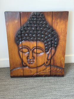 World Market Buddha Wall Art Carved Wood Panel