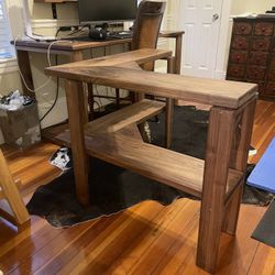 Custom Corner 2 Tiered Table. Black Walnut