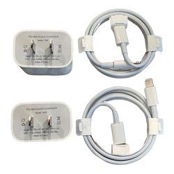 18W USB-C charging 2XPower adapter 2XUSB-C Cords