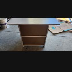 28 Width X 21 High 2 Tier Cabinet / White Table 